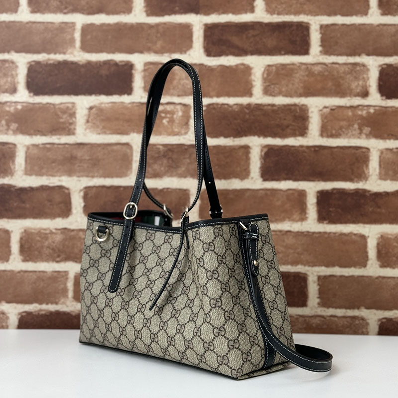グッチ バッグ 未使用品 GUCCI GGエンブレム スモール トートバッグ 815214 FAD6L 9741 ベージュ/ブラック 芸能人 トートバッグ レディース - 画像 (9)