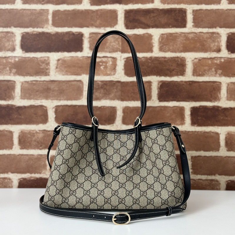 グッチ バッグ 未使用品 GUCCI GGエンブレム スモール トートバッグ 815214 FAD6L 9741 ベージュ/ブラック 芸能人 トートバッグ レディース - 画像 (8)