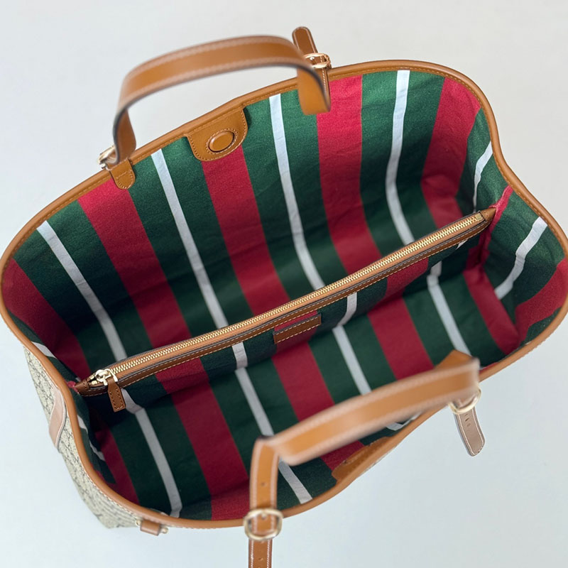 グッチ バッグ 未使用品 GUCCI GGエンブレム ミディアム トートバッグ 815213 FAD6L 9758 ベージュ/ブラウン 芸能人 トートバッグ レディース - 画像 (3)