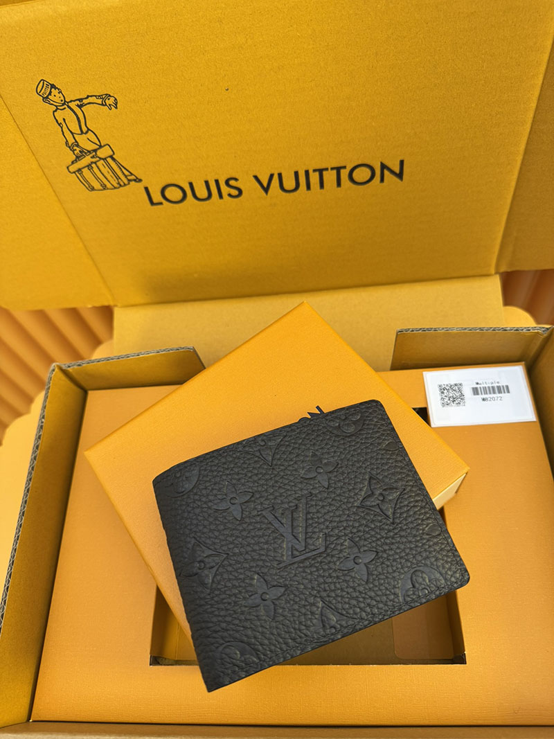 安い ルイヴィトン ポルトフォイユ・ミュルティプル M82072 RFID トリヨンレザー ブラック ルイヴィトン 財布 メンズ - 画像 (6)