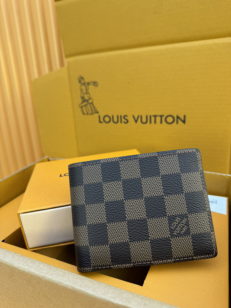 並行輸入品 ルイヴィトン ポルトフォイユ・ミュルティプル N60895 RFID モノグラム・キャンバス ブラウン 財布 メンズ 二つ折り 小銭入れあり - 画像 (7)