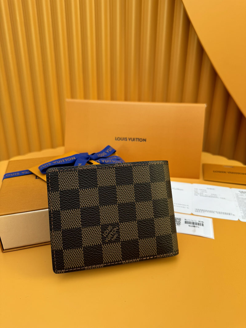 並行輸入品 ルイヴィトン ポルトフォイユ・ミュルティプル N60895 RFID モノグラム・キャンバス ブラウン 財布 メンズ 二つ折り 小銭入れあり - 画像 (3)