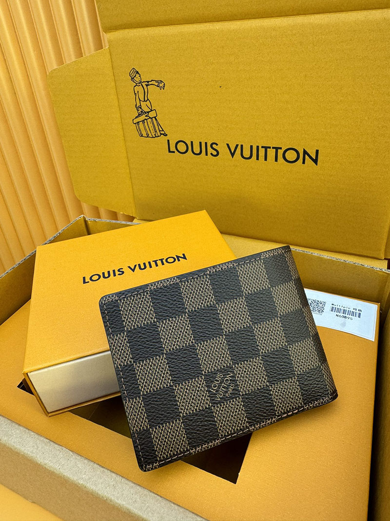 並行輸入品 ルイヴィトン ポルトフォイユ・ミュルティプル N60895 RFID モノグラム・キャンバス ブラウン 財布 メンズ 二つ折り 小銭入れあり - 画像 (2)