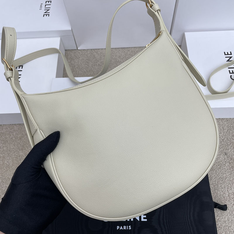 最高級セリーヌスーパーコピー セリーヌバッグコピー スモール エロイズ キュイル トリオンフ バッグ 117253FLH.00WC ホワイトコットン セリーヌ ホーボーバッグ 新作 2025 - 画像 (9)
