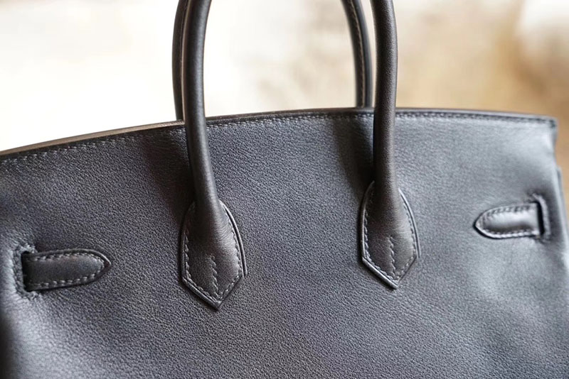 人気色 H品 エルメス バーキン25 黒 ブラック スイフト シルバー金具 2517827 バーキン25 スイフト 定価 - 画像 (5)
