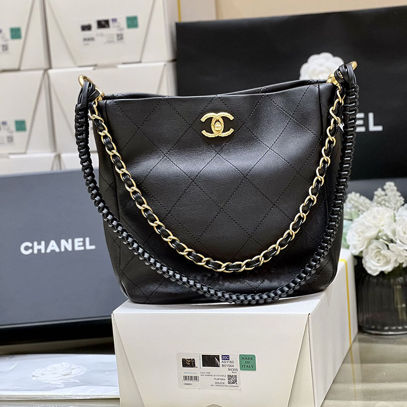 シャネル 新作バッグ H品 CHANEL ショルダーバッグ マトラッセ ココマーク ホーボーバッグ ブラック A57573 Y83828 94305 - 画像 (8)