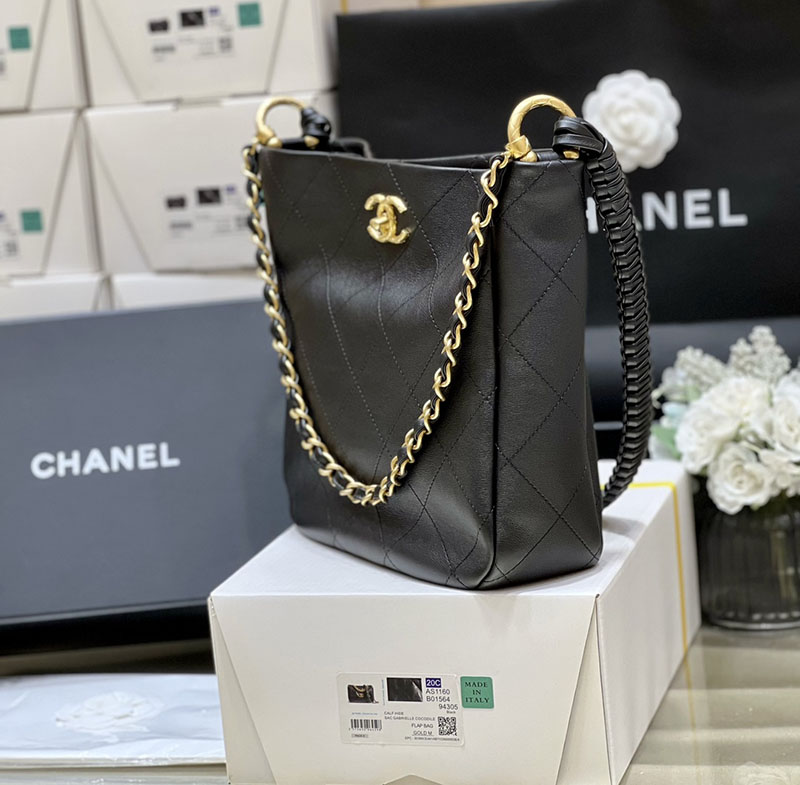 シャネル 新作バッグ H品 CHANEL ショルダーバッグ マトラッセ ココマーク ホーボーバッグ ブラック A57573 Y83828 94305 - 画像 (7)