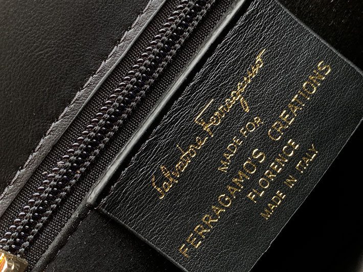 FERRAGAMO 新作バッグ フェラガモ バッグ アウトレット アイコニック トップハンドル (S) ブラック 212193 749021 - 画像 (6)