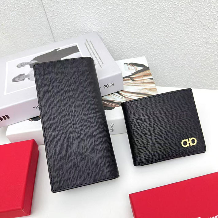 FERRAGAMO 新作財布 フェラガモ ガンチーニ 長財布 リバイバル ダブル ガンチーニ ブラック ゴールド金具 66A069 686018 - 画像 (7)