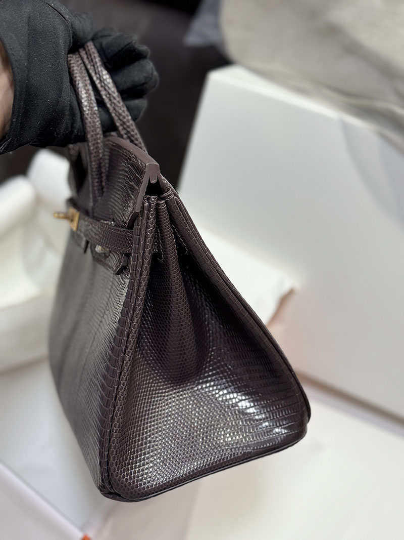 エルメス HERMES バーキン25 エベンヌ リザード ゴールド金具 2520763 バーキン リザード 定価 - 画像 (4)