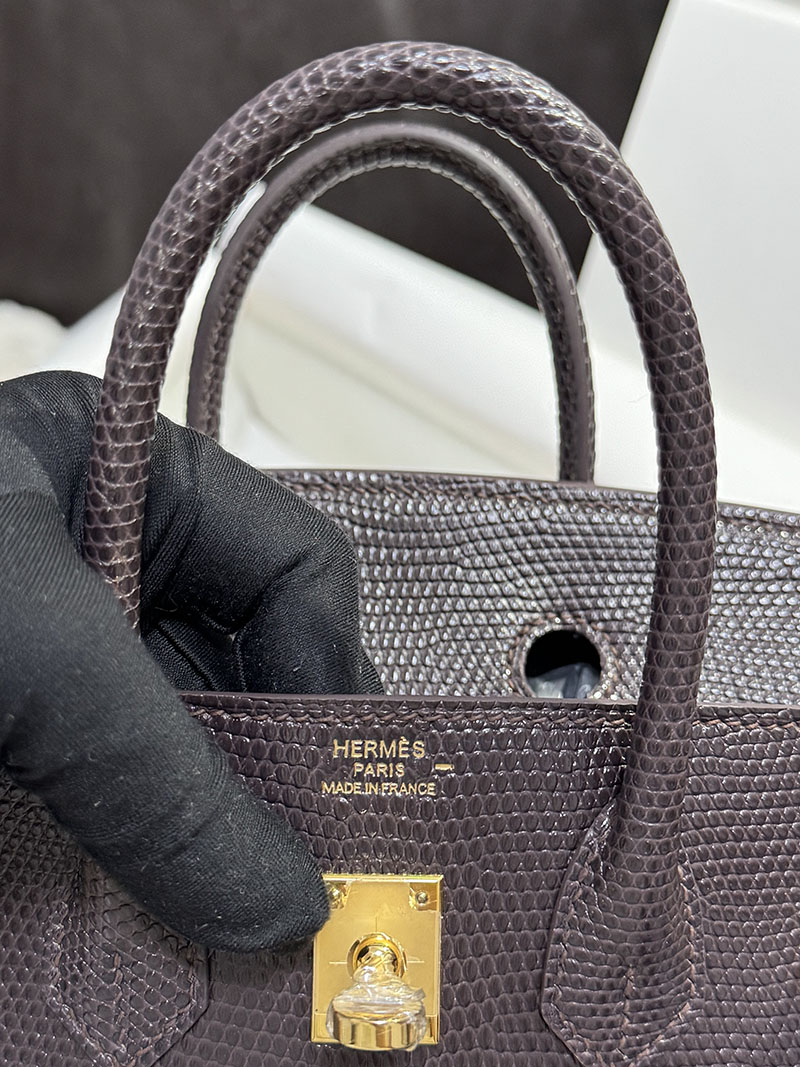 エルメス HERMES バーキン25 エベンヌ リザード ゴールド金具 2520763 バーキン リザード 定価 - 画像 (2)
