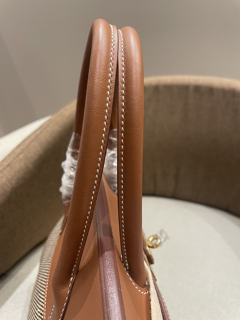 HERMES エルメス バーキン25 ゴールド トワルキャドリーユ×スイフト ゴールド金具 2520786 バーキン風バッグ 本革 - 画像 (4)