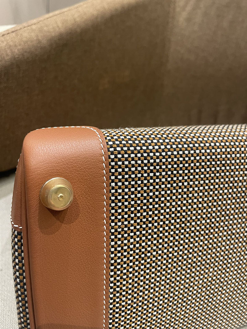 HERMES エルメス バーキン25 ゴールド トワルキャドリーユ×スイフト ゴールド金具 2520786 バーキン風バッグ 本革 - 画像 (2)