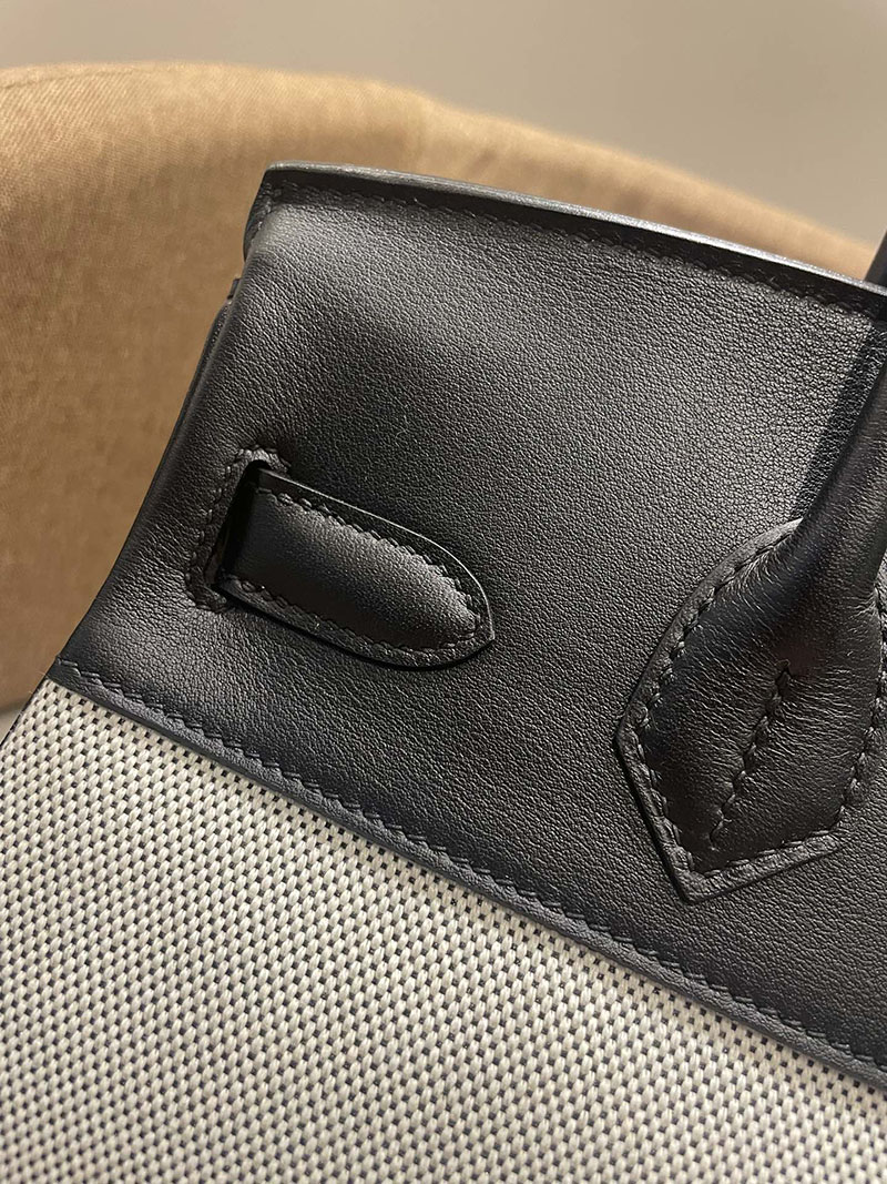 HERMES エルメス バーキン25 黒 ブラック トワルキャドリーユ×スイフト ゴールド金具 2520788 レディース バーキン 値段 新品 - 画像 (5)