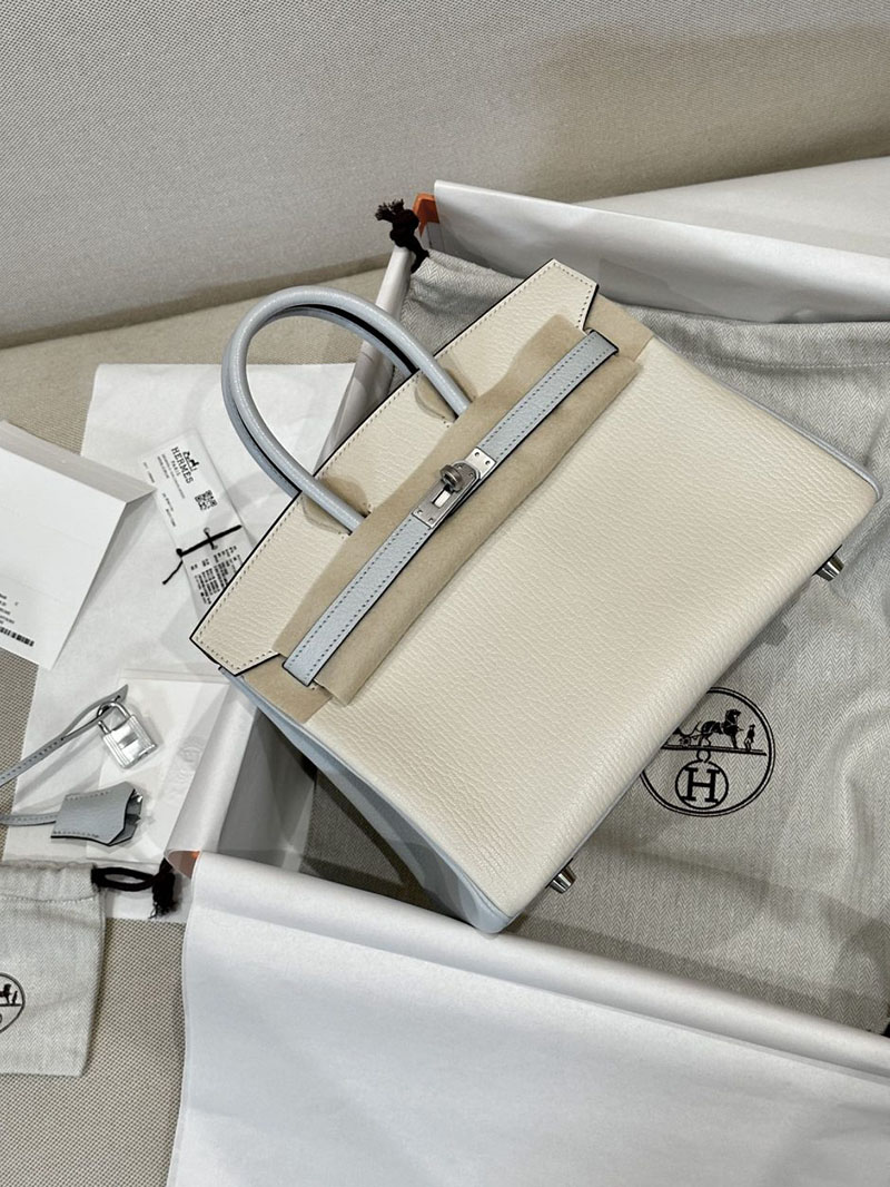 エルメス アウトレット 店舗 HERMES バーキン25 ナタ/ブルーブリュム シェブルミゾル シルバー金具 2520844 エルメスバーキン専門店 - 画像 (7)
