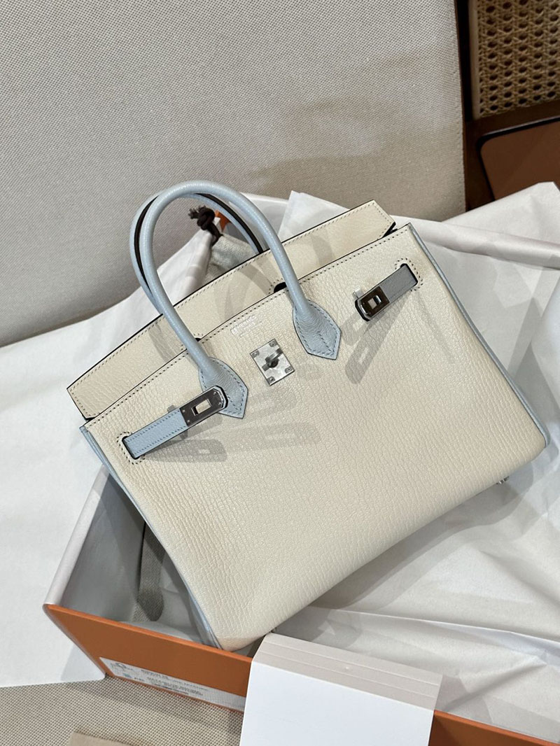 エルメス アウトレット 店舗 HERMES バーキン25 ナタ/ブルーブリュム シェブルミゾル シルバー金具 2520844 エルメスバーキン専門店 - 画像 (6)