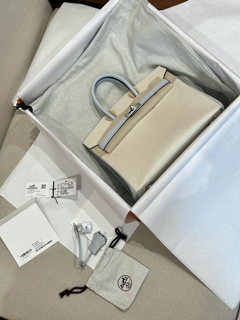 エルメス アウトレット 店舗 HERMES バーキン25 ナタ/ブルーブリュム シェブルミゾル シルバー金具 2520844 エルメスバーキン専門店 - 画像 (4)