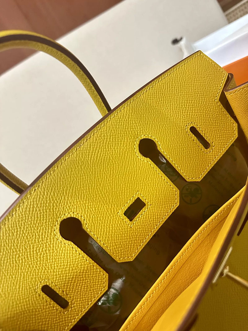 エルメス アウトレット 店舗 HERMES バーキン25 ジョーヌアンブル ヴォーエプソン ゴールド金具 2520865 エルメス バーキン25 定価 - 画像 (8)