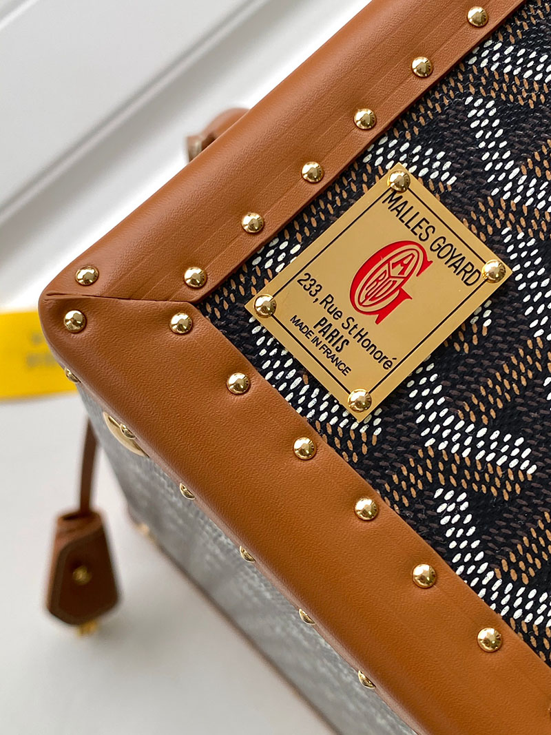 GOYARD ケース ブラック・ブラウン イエローファスナー GOYARD 送料無料 ゴヤール キャリーケース キャリーバッグ