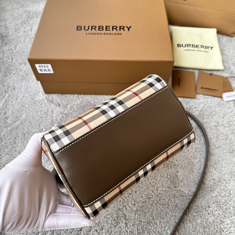 Burberry バーバリー ミニ チェック ボウリングバッグ 81097971 サンド 超N品 バーバリー ボストンバッグ レディース - 画像 (5)