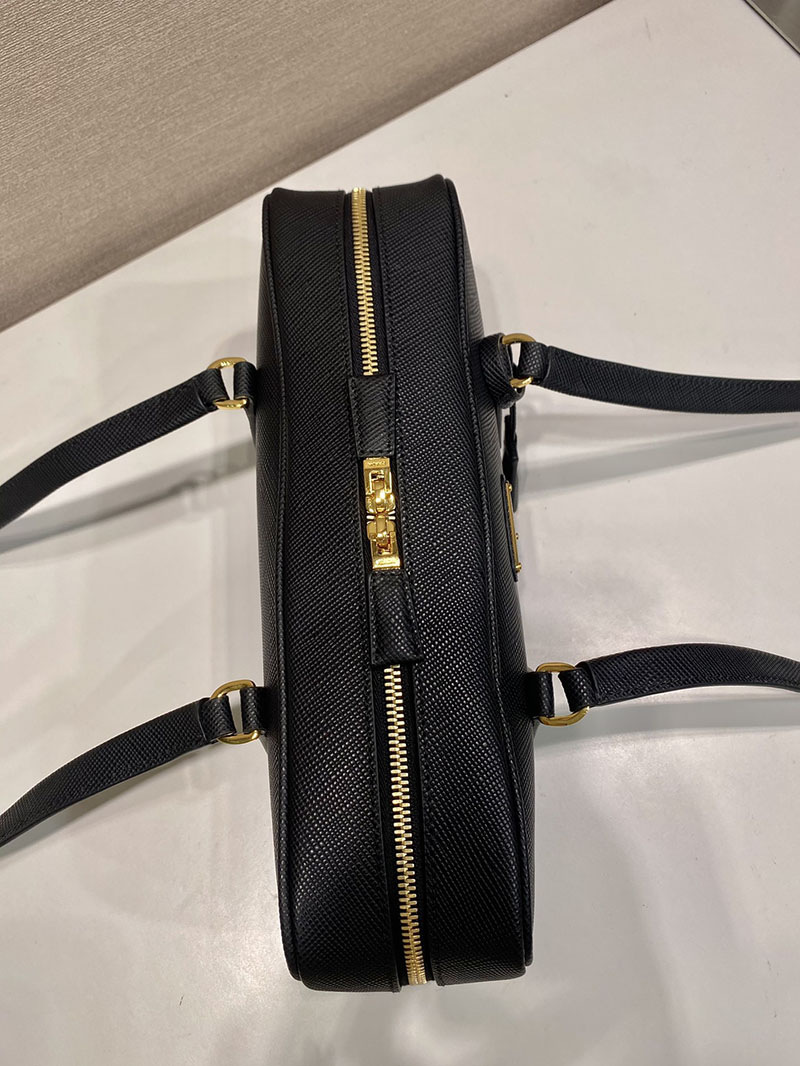 プラダ アウトレット PRADA ヴィッテロダイノソフトレザー ミディアム トップハンドルバッグ 1BB126_2DKV_F0632_V_ONO ブラック H品 プラダ ハンドバッグ アウトレット - 画像 (5)