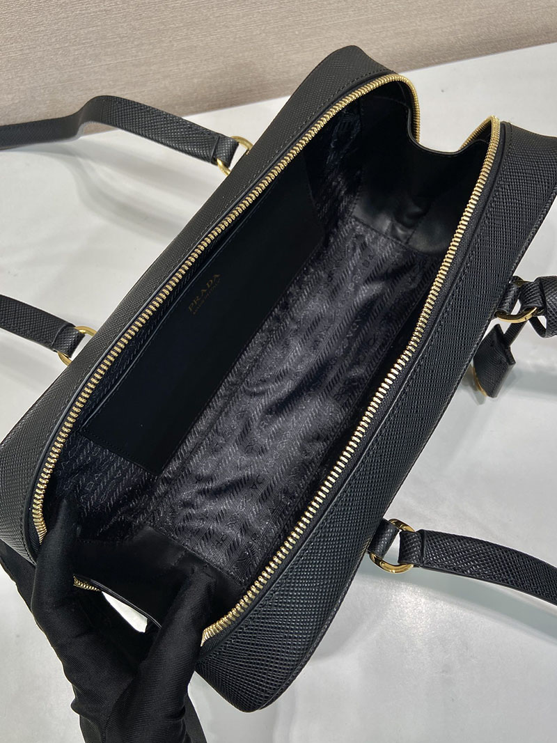 プラダ アウトレット PRADA ヴィッテロダイノソフトレザー ミディアム トップハンドルバッグ 1BB126_2DKV_F0632_V_ONO ブラック H品 プラダ ハンドバッグ アウトレット - 画像 (3)