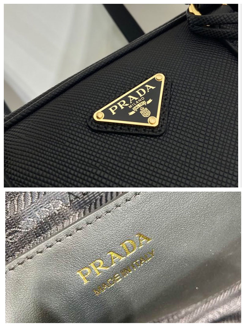 プラダ アウトレット PRADA ヴィッテロダイノソフトレザー ミディアム トップハンドルバッグ 1BB126_2DKV_F0632_V_ONO ブラック H品 プラダ ハンドバッグ アウトレット - 画像 (2)