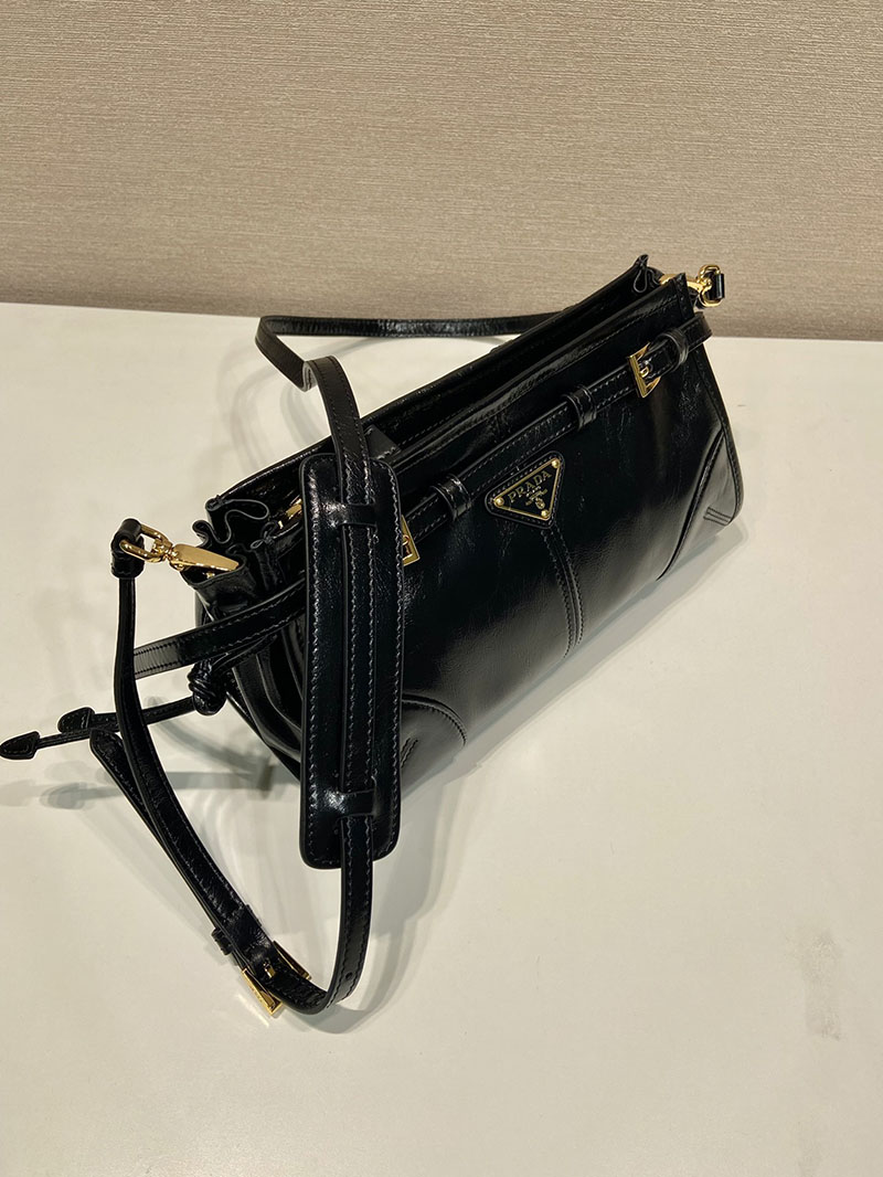 プラダ アウトレット PRADA ボニー スモール ソフトルックスレザー ショルダーバッグ 1BH215_2CYR_F0002_V_OOO ブラック H品 プラダ 斜めがけバッグ - 画像 (9)