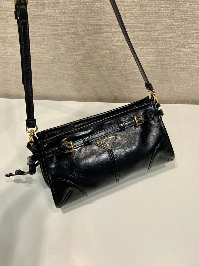 プラダ アウトレット PRADA ボニー スモール ソフトルックスレザー ショルダーバッグ 1BH215_2CYR_F0002_V_OOO ブラック H品 プラダ 斜めがけバッグ - 画像 (8)