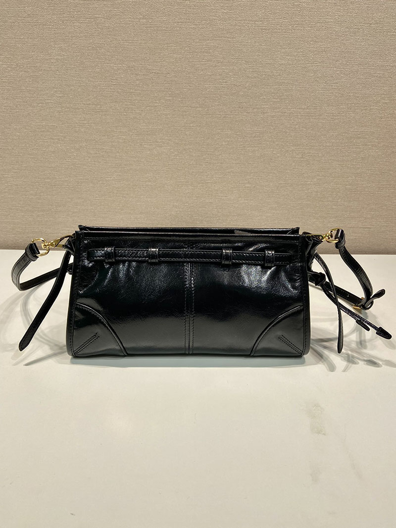 プラダ アウトレット PRADA ボニー スモール ソフトルックスレザー ショルダーバッグ 1BH215_2CYR_F0002_V_OOO ブラック H品 プラダ 斜めがけバッグ - 画像 (7)