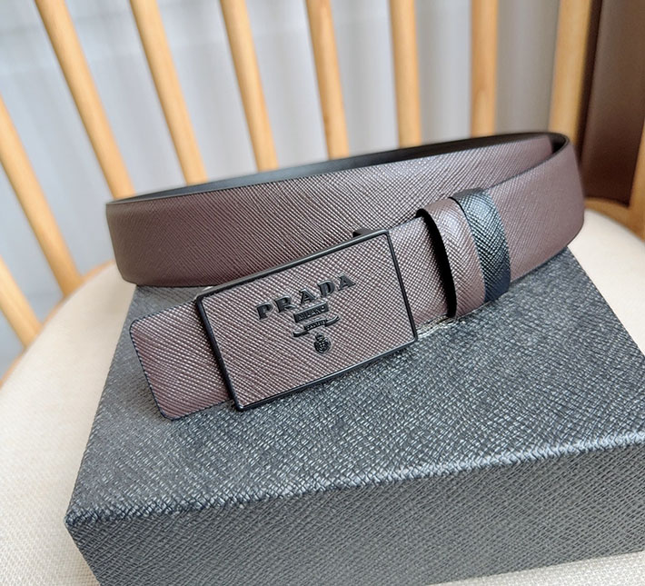 最高級プラダスーパーコピー プラダベルトコピー メンズ リバーシブル バックル ロゴ 2522509 ブラウン N品 プラダ ベルト メンズ アウトレット - 画像 (8)