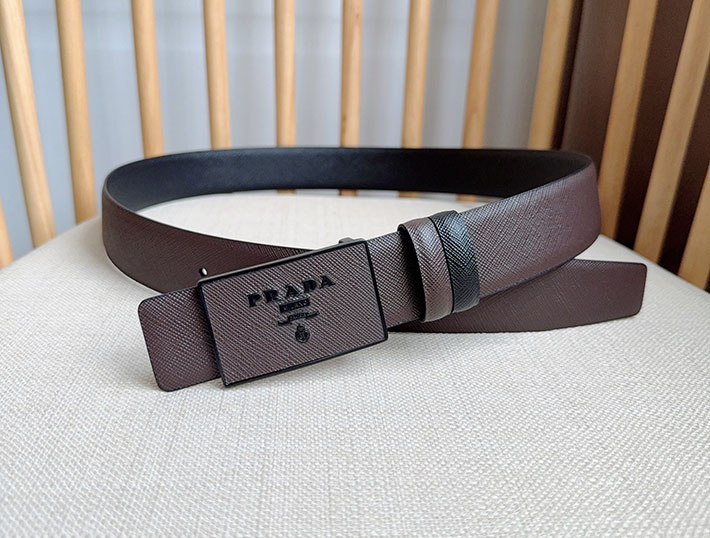 最高級プラダスーパーコピー プラダベルトコピー メンズ リバーシブル バックル ロゴ 2522509 ブラウン N品 プラダ ベルト メンズ アウトレット - 画像 (6)