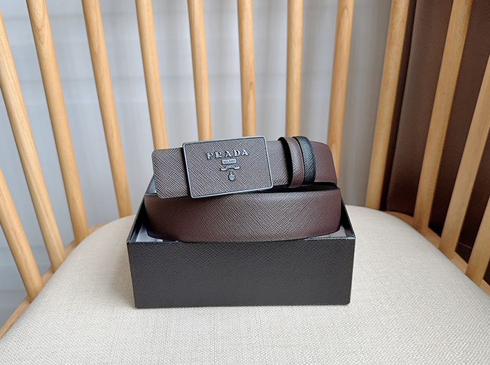 最高級プラダスーパーコピー プラダベルトコピー メンズ リバーシブル バックル ロゴ 2522509 ブラウン N品 プラダ ベルト メンズ アウトレット - 画像 (5)