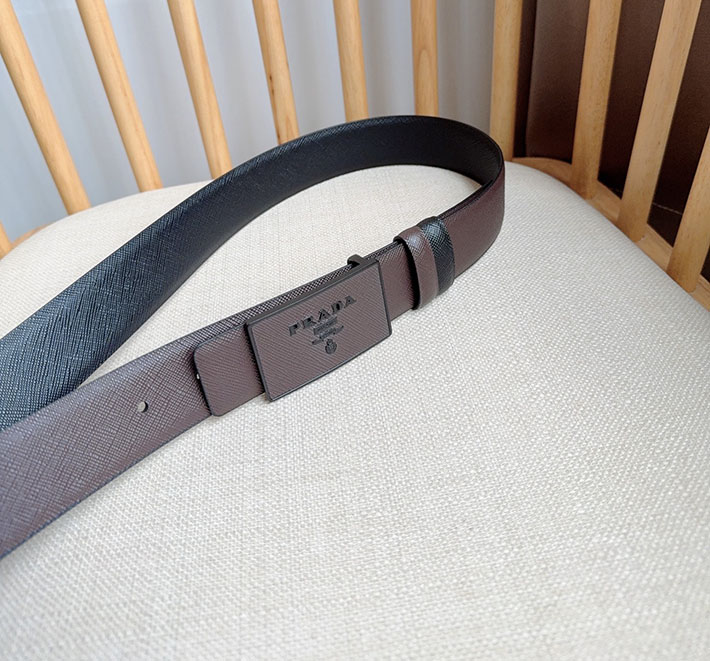 最高級プラダスーパーコピー プラダベルトコピー メンズ リバーシブル バックル ロゴ 2522509 ブラウン N品 プラダ ベルト メンズ アウトレット - 画像 (2)