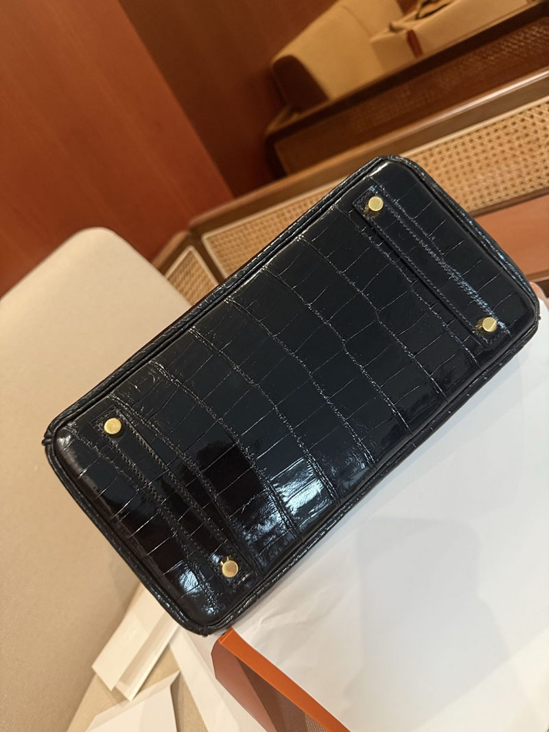 エルメスコピー HERMES バーキン25 黒 ブラック クロコダイル アリゲーターマット ゴールド金具 2524004 バーキン25 黒 新品 - 画像 (14)