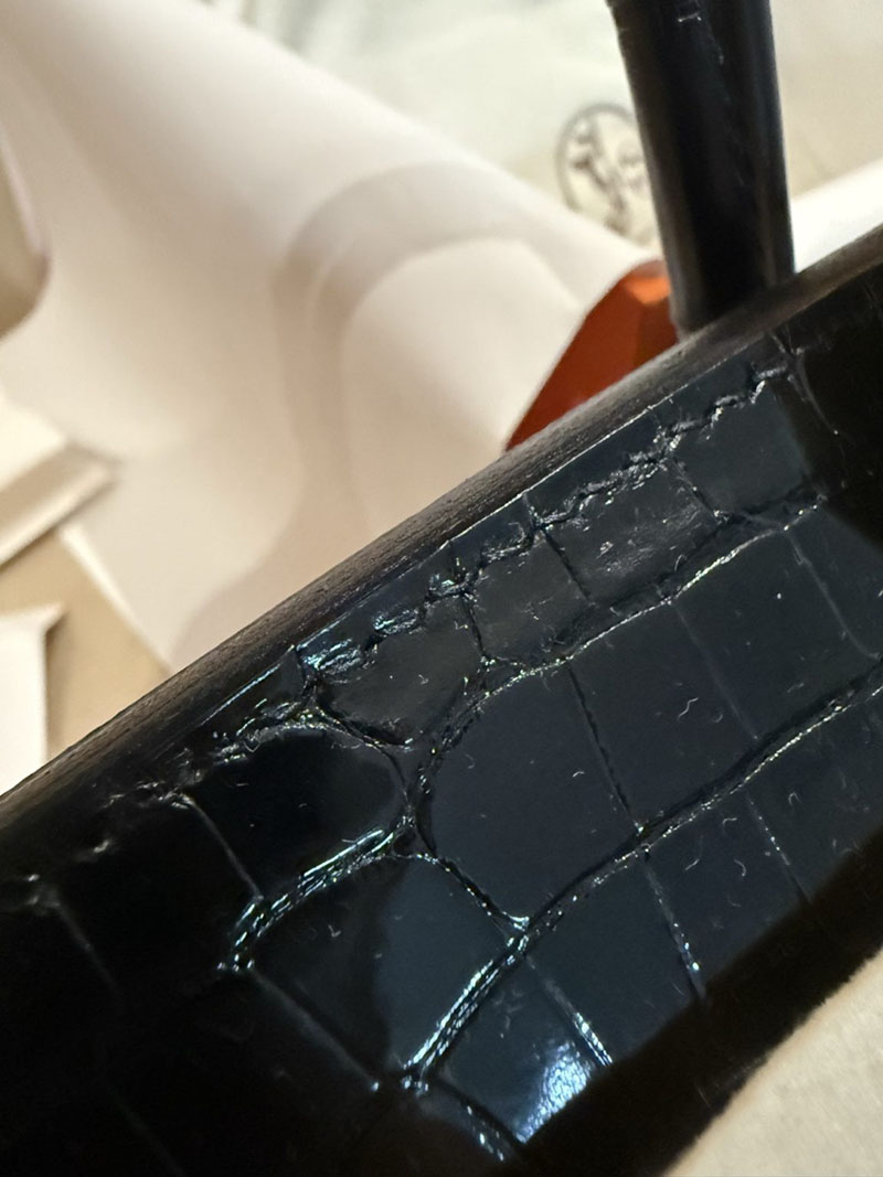 エルメスコピー HERMES バーキン25 黒 ブラック クロコダイル アリゲーターマット ゴールド金具 2524004 バーキン25 黒 新品 - 画像 (12)