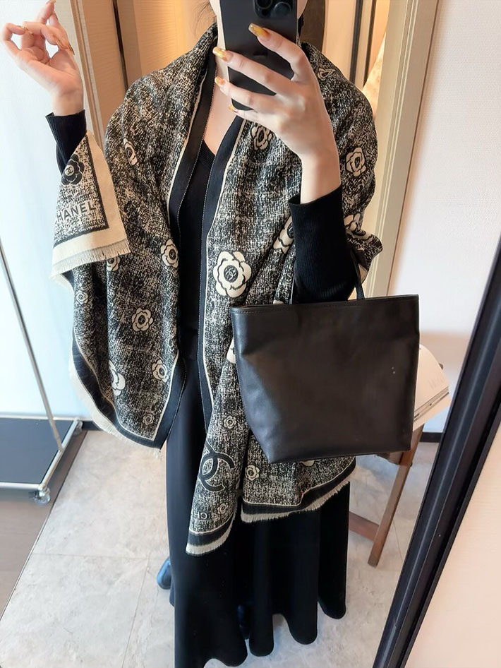 最高級シャネルスーパーコピー CHANEL マフラー レディース 大判 ストール フリンジ ココマーク CCマーク cc25103008 シャネル マフラー 公式 - 画像 (9)