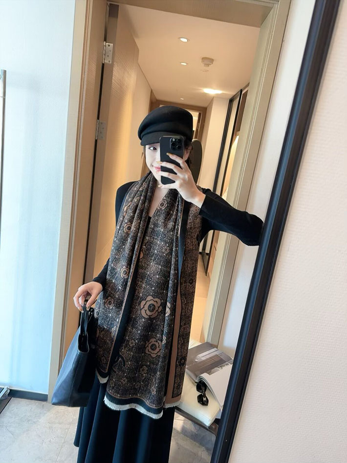 最高級シャネルスーパーコピー CHANEL マフラー レディース 大判 ストール フリンジ ココマーク CCマーク cc25103008 シャネル マフラー 公式 - 画像 (6)