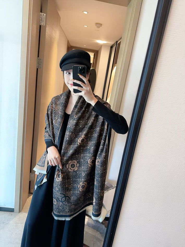 最高級シャネルスーパーコピー CHANEL マフラー レディース 大判 ストール フリンジ ココマーク CCマーク cc25103008 シャネル マフラー 公式 - 画像 (5)