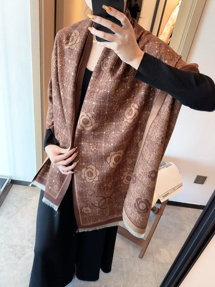 最高級シャネルスーパーコピー CHANEL マフラー レディース 大判 ストール フリンジ ココマーク CCマーク cc25103009 CHANEL マフラー 新作 - 画像 (6)