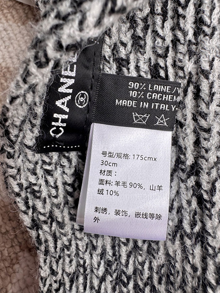 最高級シャネルスーパーコピー CHANEL ウール ニット ココマーク CCロゴ フリンジ ストール 2025新作 cc25103019 CHANEL マフラー 新作 - 画像 (3)