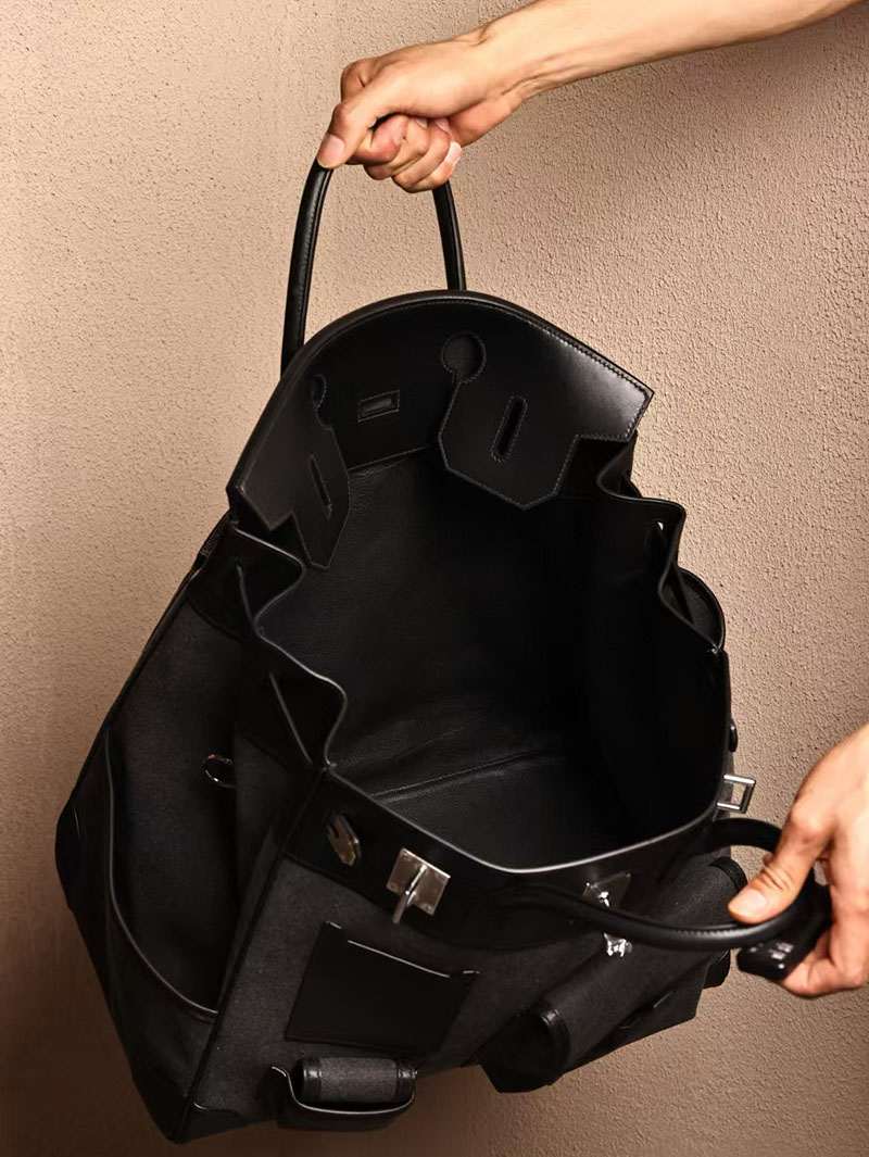 エルメスコピー HERMES オータクロア 40cm カーゴ グレー×クロ トワルアッシュ×スイフト シルバー金具 2524025 オータクロア40 メンズ - 画像 (8)