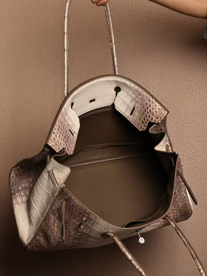 エルメスコピー HERMES バーキン45 ヒマラヤ クロコダイル ニロティカスマット シルバー金具 2524033 バーキン45 定価 - 画像 (8)