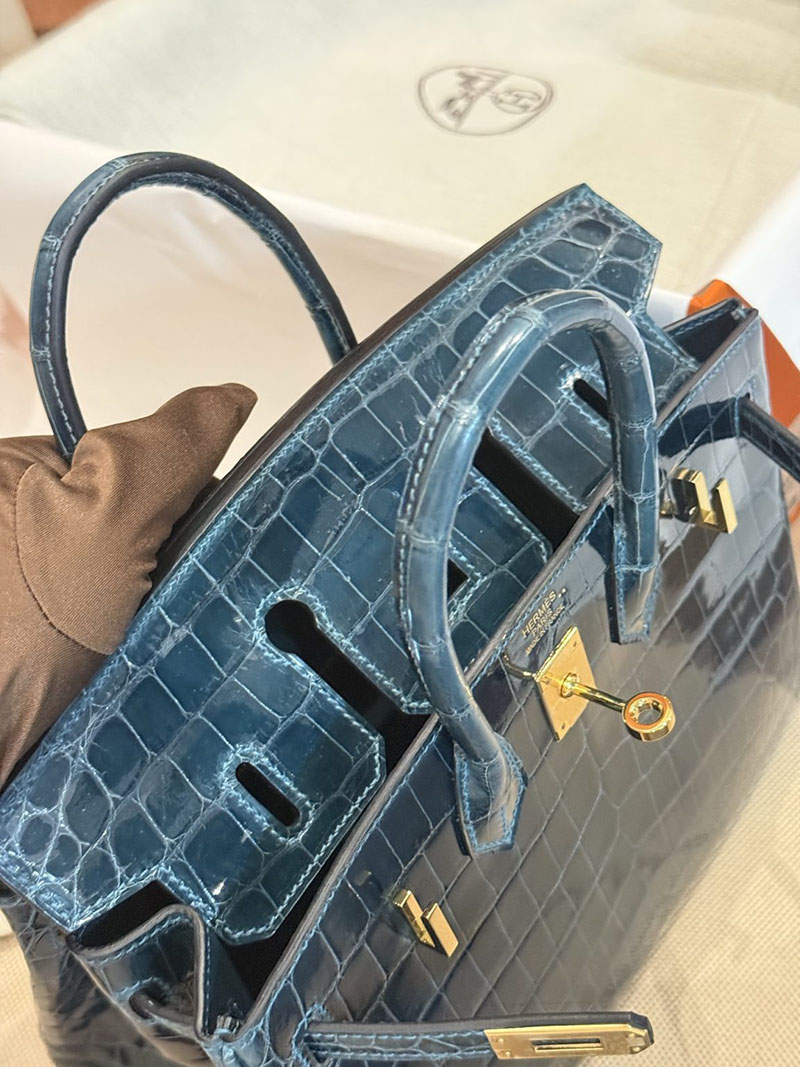 エルメスコピー HERMES バーキン25 ヴェール クロコダイル ニロティカスマット ゴールド金具 2524037 バーキン クロコ 新品 - 画像 (19)