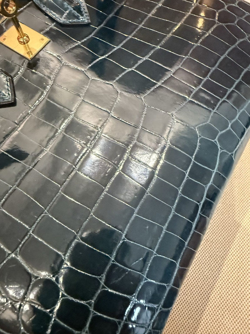 エルメスコピー HERMES バーキン25 ヴェール クロコダイル ニロティカスマット ゴールド金具 2524037 バーキン クロコ 新品 - 画像 (17)