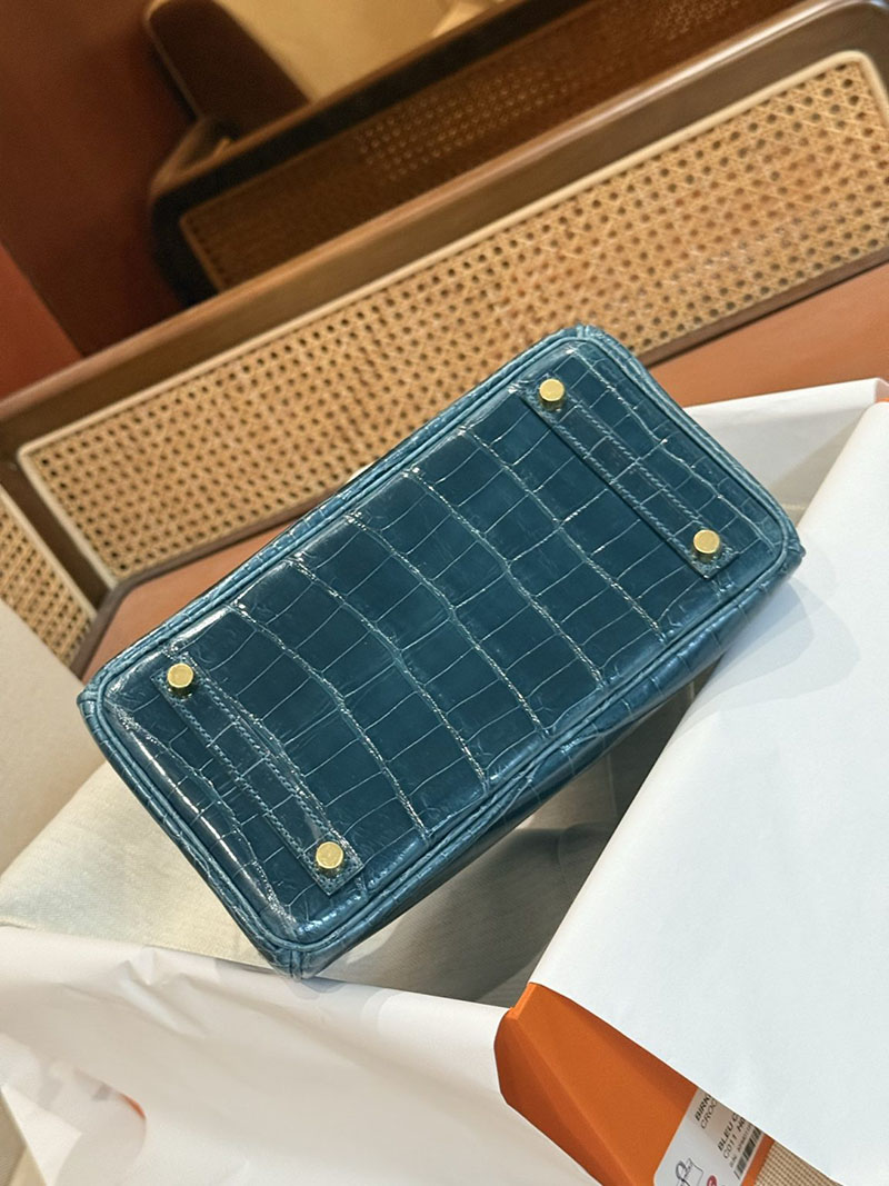 エルメスコピー HERMES バーキン25 ヴェール クロコダイル ニロティカスマット ゴールド金具 2524037 バーキン クロコ 新品 - 画像 (14)