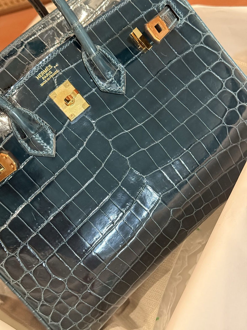 エルメスコピー HERMES バーキン25 ヴェール クロコダイル ニロティカスマット ゴールド金具 2524037 バーキン クロコ 新品 - 画像 (12)