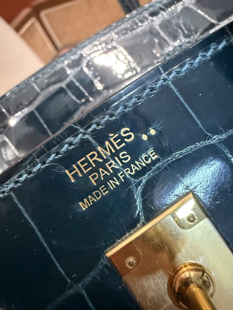 エルメスコピー HERMES バーキン25 ヴェール クロコダイル ニロティカスマット ゴールド金具 2524037 バーキン クロコ 新品 - 画像 (11)