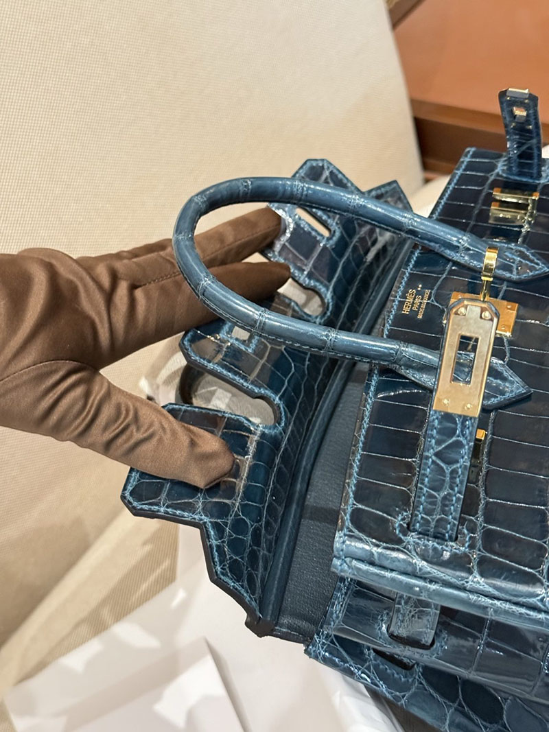 エルメスコピー HERMES バーキン25 ヴェール クロコダイル ニロティカスマット ゴールド金具 2524037 バーキン クロコ 新品 - 画像 (9)