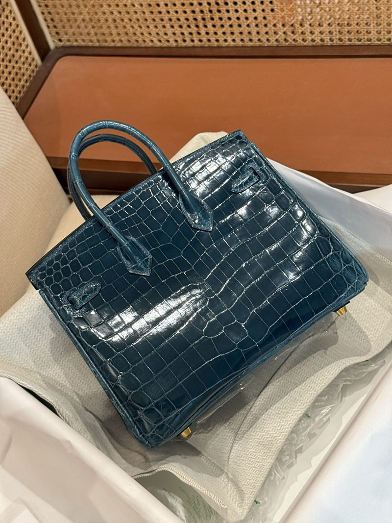 エルメスコピー HERMES バーキン25 ヴェール クロコダイル ニロティカスマット ゴールド金具 2524037 バーキン クロコ 新品 - 画像 (7)